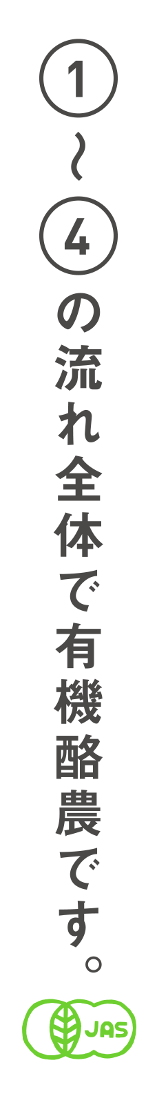 ①〜④の流れ全体で有機酪農です。